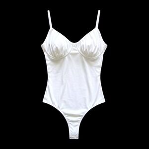 Princess Polly White Ruched Bustier Bodice Bodysuit US 12 Thong Back